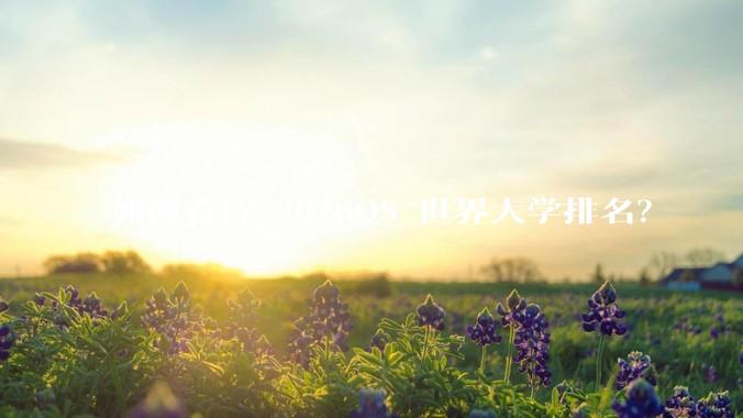 如何看待 2026QS 世界大学排名？